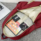 Nylon College Backpack for Women Girl Student Laptop Bag