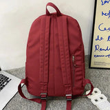 Nylon College Backpack for Women Girl Student Laptop Bag
