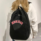 Nylon College Backpack for Women Girl Student Laptop Bag