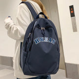 Nylon College Backpack for Women Girl Student Laptop Bag
