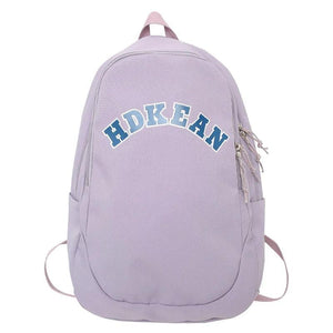 Nylon College Backpack for Women Girl Student Laptop Bag