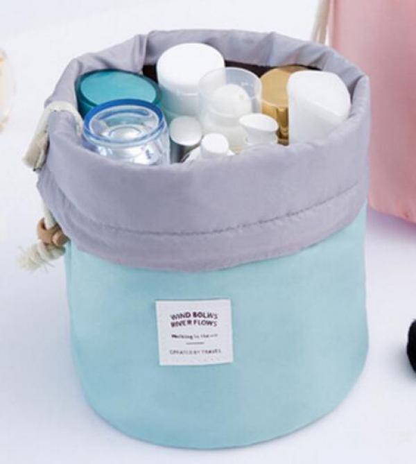 Large Capacity Nylon Cylinder Cosmetic Bag Multifunctional