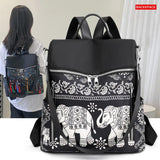 Retro Ethnic Backpack Women Girl Oxford Cloth School Casual Travel Rucksacks