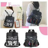 Retro Ethnic Backpack Women Girl Oxford Cloth School Casual Travel Rucksacks
