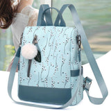 Flower Print Women Backpack School Bag