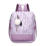Flower Print Women Backpack School Bag