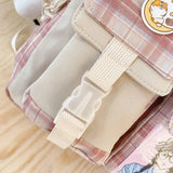 Harajuku Backpack for Teenager Large Capacity Lattice Backpack