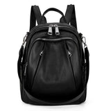 Preppy Style Women Waterproof Double Zip Backpack
