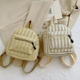 Women Straw Backpack Rattan Weave School Bag Travel Shoulder Bagpack