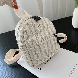 Women Straw Backpack Rattan Weave School Bag Travel Shoulder Bagpack