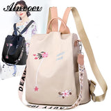 Floral Embroidery School Bags Waterproof High Oxford Women Backpack