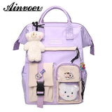 Girl Waterproof Candy Colors Schoolbag Students Leisure High Capacity