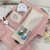 Girl Waterproof Candy Colors Schoolbag Students Leisure High Capacity