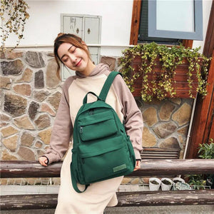 Large Canvas Backpack for Women Solid Rucksacks