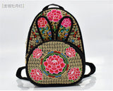 Embroidery Appliques National Backpack Women School Bag