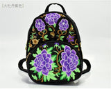Embroidery Appliques National Backpack Women School Bag