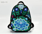Embroidery Appliques National Backpack Women School Bag