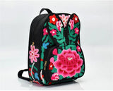 Embroidery Appliques National Backpack Women School Bag