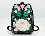 Embroidery Appliques National Backpack Women School Bag
