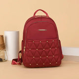 Lozenge Oxford Backpack For Women Waterproof Teenager Large School Bag