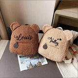 Personalized Bear Backpack for Women Mini Kids Travel Shopping Backpack