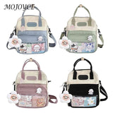 Nylon School Bag with Multi-Layer Zipper for Women Student