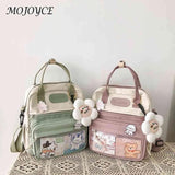 Nylon School Bag with Multi-Layer Zipper for Women Student