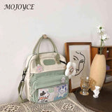 Women Nylon Hit School Bag Ladies Zipper Multi-Layer Students Daypack