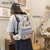 Women Nylon Hit School Bag Ladies Zipper Multi-Layer Students Daypack