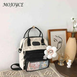 Women Nylon Hit School Bag Ladies Zipper Multi-Layer Students Daypack