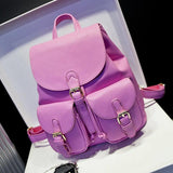 Female Backpack Lady PU Leather Travel Bag
