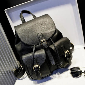 Female Backpack Lady PU Leather Travel Bag