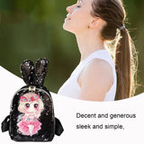 Wear-resistant Sequins Backpack Lovely Rabbit Ear School Bag