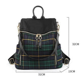 Plaid Light Women's Backpack Dual-use Oxford Cloth Travel Bag