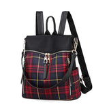 Plaid Light Women's Backpack Dual-use Oxford Cloth Travel Bag