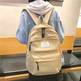 Solid Nylon Women Backpack Student School Bag Teenage Girls Shoulder Bags