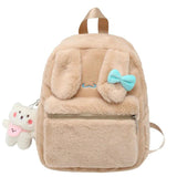 Fur Women's Backpack Shell School Bag Versatile Travel Bag