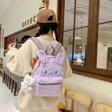 Fur Women's Backpack Shell School Bag Versatile Travel Bag