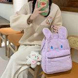 Fur Women's Backpack Shell School Bag Versatile Travel Bag