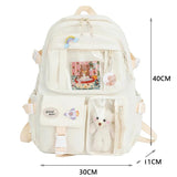 Solid Nylon Backpack Large Capacity Knapsack for Women Students
