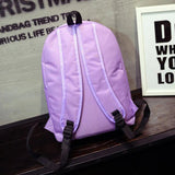 Holographic Diamond Solid Women Canvas Backpack School Bags