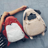 Canvas Fox Ear Embroidery Backpack Girls Schoolbag