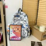 Casual Women Backpack Graffiti Girl School Bag Large Capacity Doll Travel