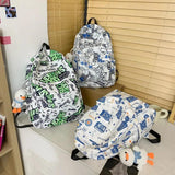 Casual Women Backpack Graffiti Girl School Bag Large Capacity Doll Travel