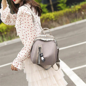 Waterproof Nylon Women Backpack Zipper School Bags For Teenagers Girls
