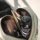 Ins PU Leather Backpacks Women Personality All-match Backpack