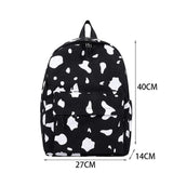 Canvas Cow Pattern Print Backpack for Teenagers