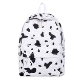 Canvas Cow Pattern Print Backpack for Teenagers