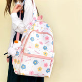 Girls Cartoon Pattern School Backpack Women's College Student Bag