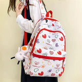 Girls Cartoon Pattern School Backpack Women's College Student Bag